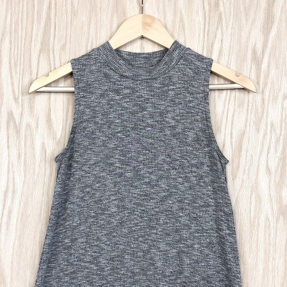 Madewell Marled Mockneck Swingy Tank Dress Gray XXS - Picture 6 of 11